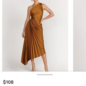 Asymmetric Hem Pleated Kleo One shoulder Maxi Dress